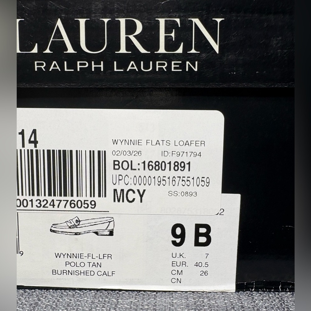 Lauren Ralph Lauren Women's Wynnie Loafers Deep Saddle Tan Leather Size 9B - Picture 7 of 7